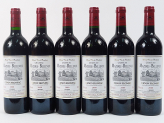 Vente aux enchères 6 BOUTEILLES CHÂTEAU MAZERIS BELLEVUE CANON FRONSAC - 2000 - CBO