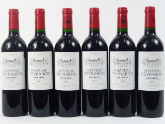 Vente aux enchères 6 BOUTEILLES CHÂTEAU PEYRABON CB HAUT MEDOC - 2001