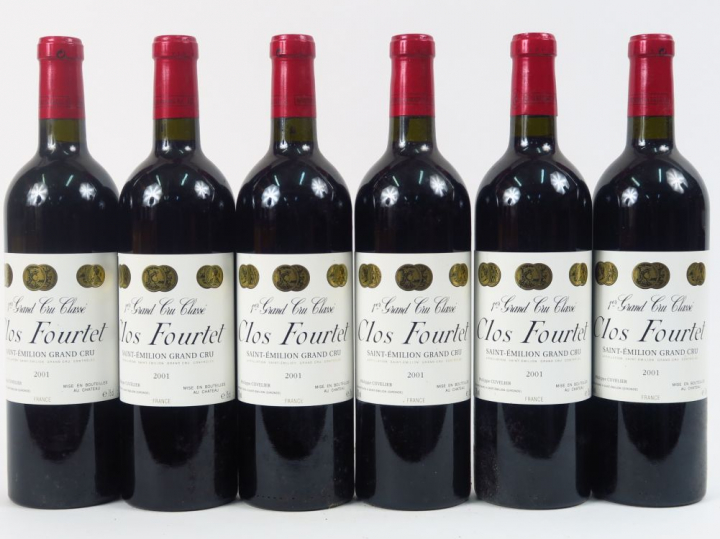 6 BOUTEILLES CLOS FOURTET 1er GCC ST EMILION - 2001 - CBO