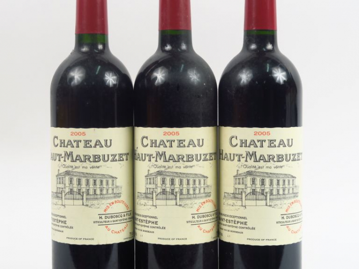 3 BOUTEILLES CHÂTEAU HAUT MARBUZET ST ESTEPHE - 2005