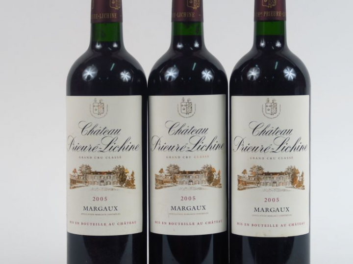 3 BOUTEILLES CHÂTEAU PRIEURE LICHINE GCC MARGAUX - 2005 - CBO REMISE à