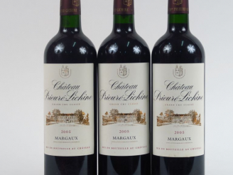 Vente aux enchères 3 BOUTEILLES CHÂTEAU PRIEURE LICHINE GCC MARGAUX - 2005 - CBO REMISE à