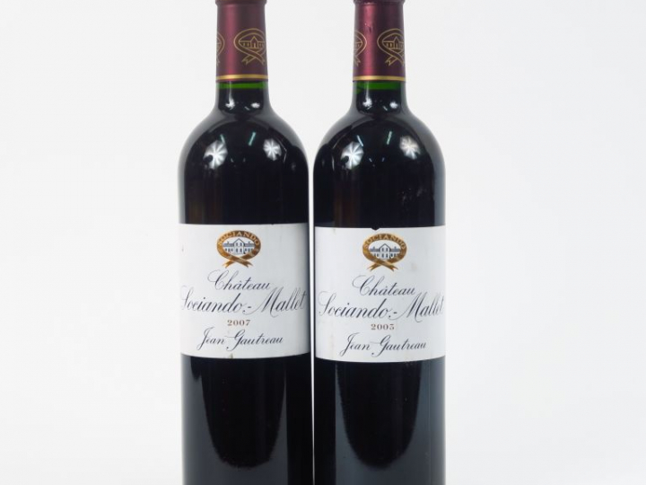 2 BOUTEILLES SOCIANDO MALLET HAUT MEDOC - 1 de 2003 - 1 de 2007