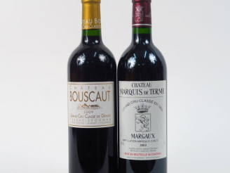 Vente aux enchères 2 BOUTEILLES : 1 CHÂTEAU MARQUIS DE TERME GCC MARGAUX 2002 - 1 CHÂTEAU