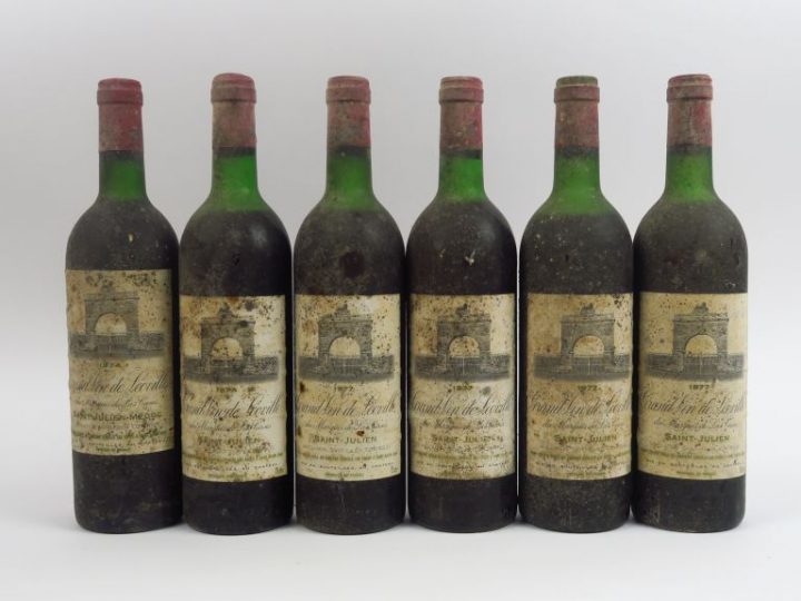 6 BOUTEILLES CHÂTEAU LEOVILLE LAS CASES GCC ST JULIEN - 1 de 1974 MEP-