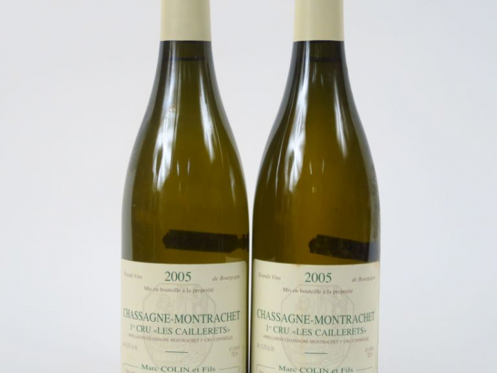 2 BOUTEILLES CHASSAGNE MONTRACHET 1er CRU 'LES CAILLERETS' M. COLIN   