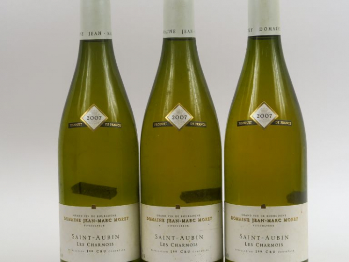 3 BOUTEILLES SAINT AUBIN 1er CRU 'LES CHARMOIS' J.M. MOREY - 2007
