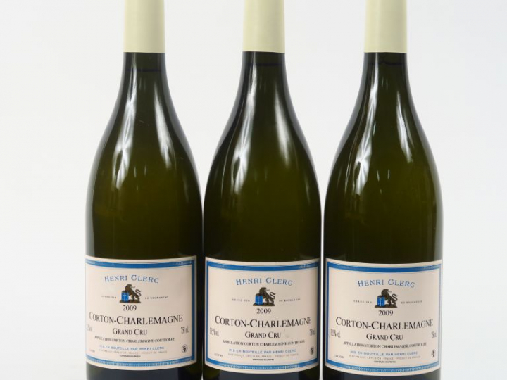 3 BOUTEILLES CORTON CHARLEMAGNE GC H. CLERC - 2009