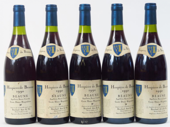 5 BOUTEILLES BEAUNE HOSPICES DE BEAUNE 'CUVEE DES DAMES HOSPITALIERES'