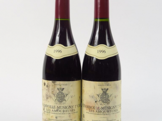 Vente aux enchères 2 BOUTEILLES CHAMBOLLE MUSIGNY 1er CRU 'LES AMOUREUSES' MOINE HUDELOT 