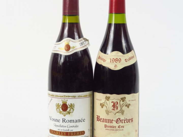 2 BOUTEILLES : 1 BEAUNE GREVES 1er CRU BAYOL 1989 - 1 VOSNE ROMANEE 'T