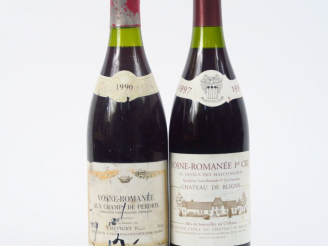 Vente aux enchères 2 BOUTEILLES VOSNE ROMANEE : 1 CHÂTEAU DE BLIGNY 1er CRU 'AU DESSUS DE