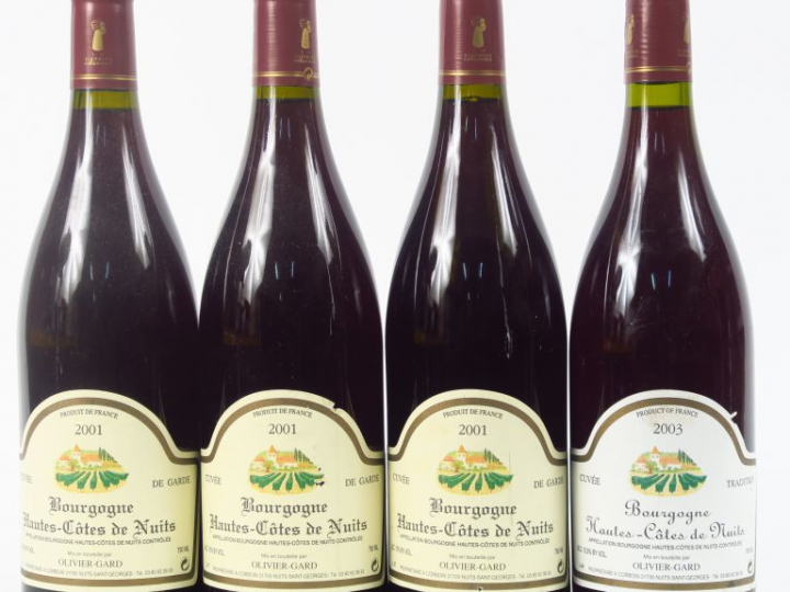 4 BOUTEILLES BOURGOGNE HAUTES CÔTES DE NUITS O. GARD - 3 de 2001/1 de 