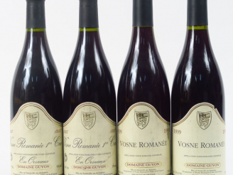 Vente aux enchères 4 BOUTEILLES VOSNE ROMANEE GUYON : 2 de 1999 - 2 de 1er CRU 'EN ORVEAU