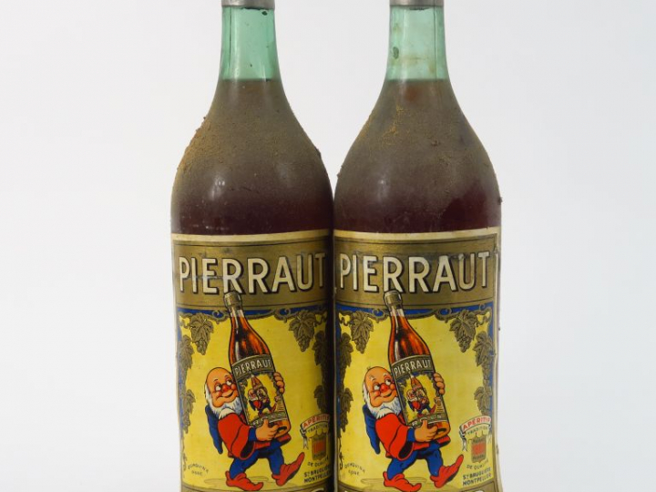 2 VIEILLES BOUTEILLES QUINQUINA PIERRAUT ROLS - BS