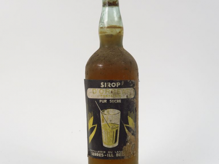 1 VIEILLE BOUTEILLE SIROP D'ORGEAT PUR SUCRE SERRES