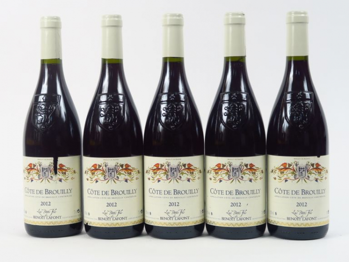 5 BOUTEILLES CÔTE DE BROUILLY LES PETITS FILS DE B. LAFONT - 2012 - 1 