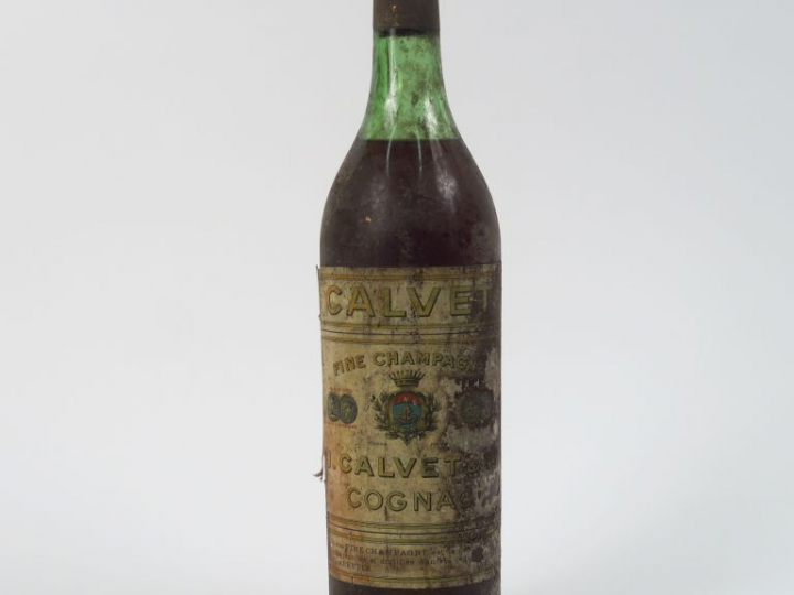 1 VIEILLE BOUTEILLE COGNAC FINE CHAMPAGNE CALVET - BS