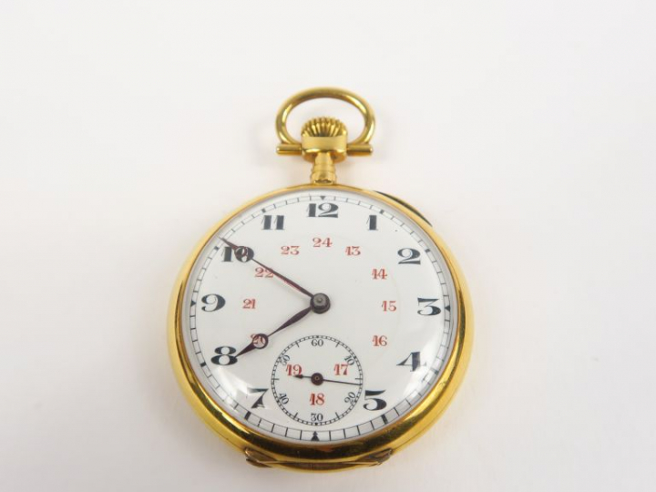 Montre de gousset en or jaune. Poids tel. 63,93 g