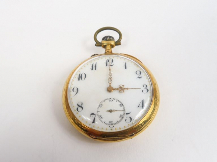 Montre de gousset en or jaune. Poids tel. 61,90 g