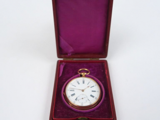Vente aux enchères Montre de gousset Napoléon III en or jaune. Poids tel. 58,39 g
