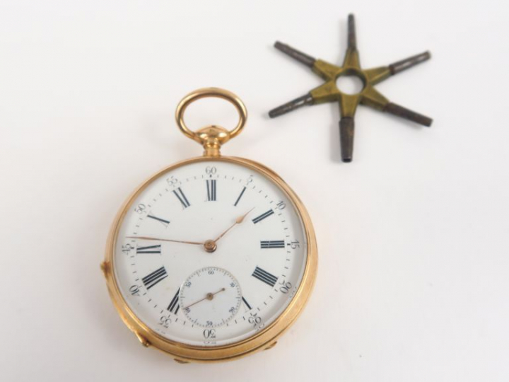 Montre de gousset Napoléon III en or jaune. Poids tel. 58,39 g