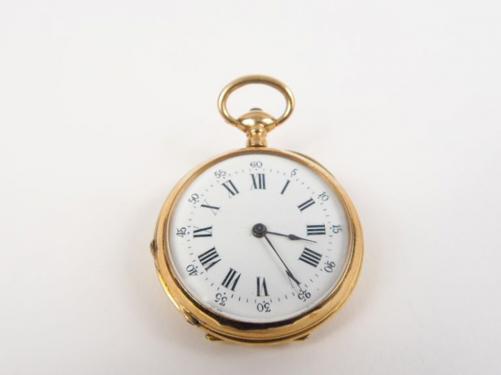 Montre de col en or jaune. Poids. 26 g