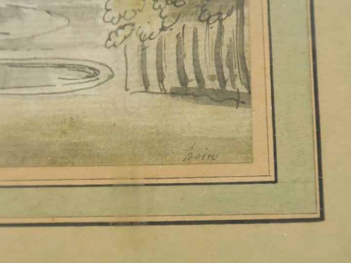 Claude Jean-Baptise HOIN "La place Louis XV à Paris en 1776" Dessin au