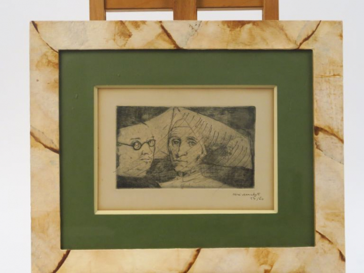 René-Jean CLOT "Personnages" Eau-forte.  Signée et numérotée 15/60.