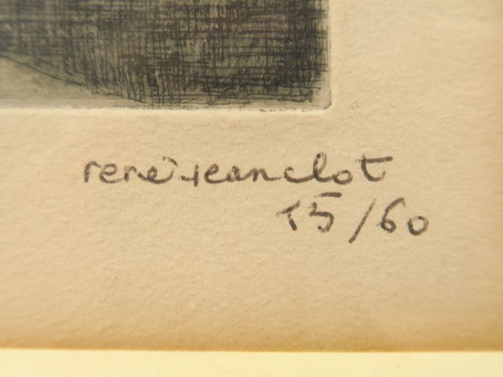 René-Jean CLOT "Personnages" Eau-forte.  Signée et numérotée 15/60.