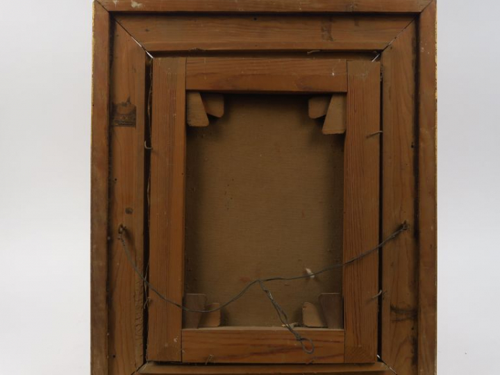 P. DELACROIX-GARNIER. "Portrait d'homme". Huile sur toile, signée en b