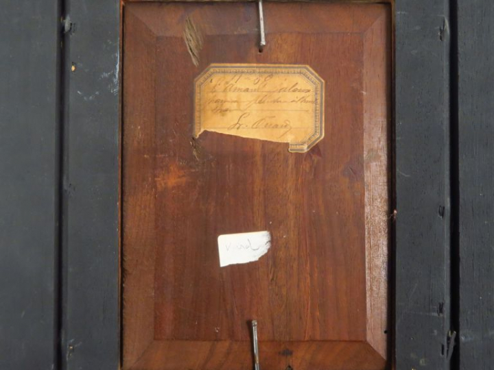 VIARD "L'amant jaloux" Huile sur panneau.  Signée en bas à droite.  16