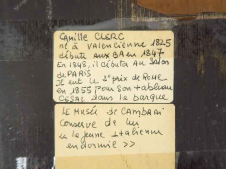 Camille CLERE "Domenica" Huile sur panneau.  Signée en bas à gauche et