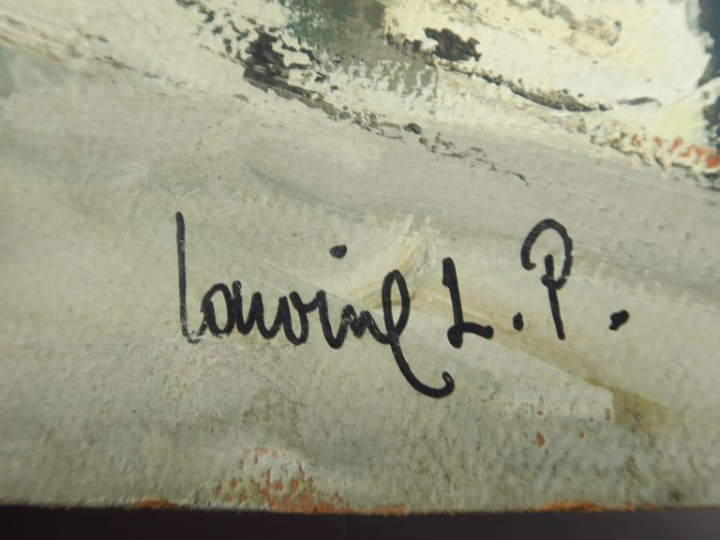 Robert L.P LAVOINE "Vue de Paris" Huile sur carton.  Signée en bas à d