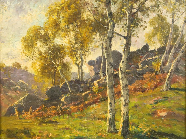 Abel ORRY "Paysage" Huile sur panneau.  Signée en bas à gauche.  Dans 