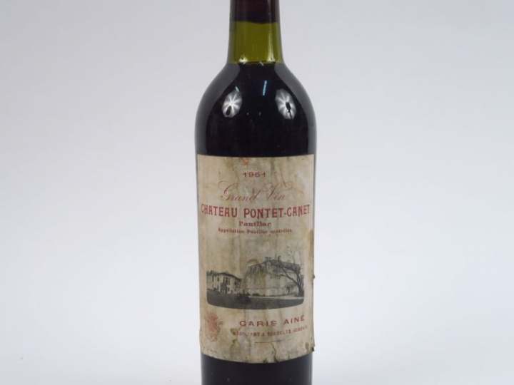 1 BOUTEILLE CHÂTEAU PONTET CANET GCC PAUILLAC - 1951 - LB/MISE NEGOCE/
