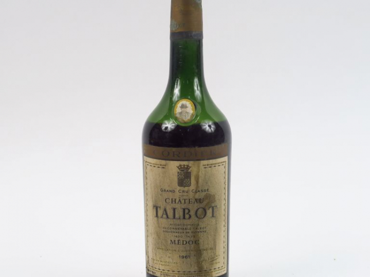 1 BOUTEILLE CHÂTEAU TALBOT GCC ST JULIEN - 1961 - 8 CM/ET