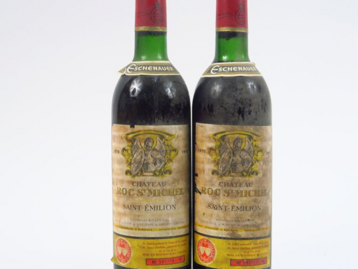 2 BOUTEILLES CHÂTEAU ROC ST MICHEL ST EMILION - 1970 - LB/ET