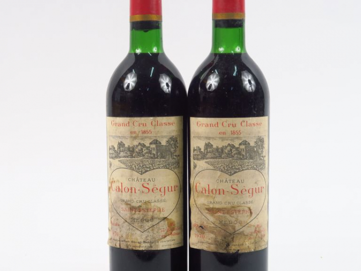 2 BOUTEILLES CHÂTEAU CALON SEGUR GCC ST ESTEPHE - 1970 - LB/ELA