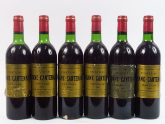 Vente aux enchères 6 BOUTEILLES CHÂTEAU BRANE CANTENAC GCC MARGAUX - 1980 - 4 LB/2 HEP/4 