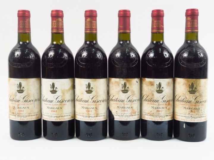 6 BOUTEILLES CHÂTEAU GISCOURS GCC MARGAUX - 1982 - ES/1 ED