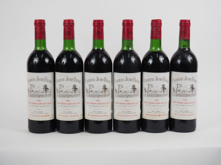 6 BOUTEILLES CHÂTEAU JEAN FAURE ST EMILION GCC - 1983 - 2 BG/4 LB