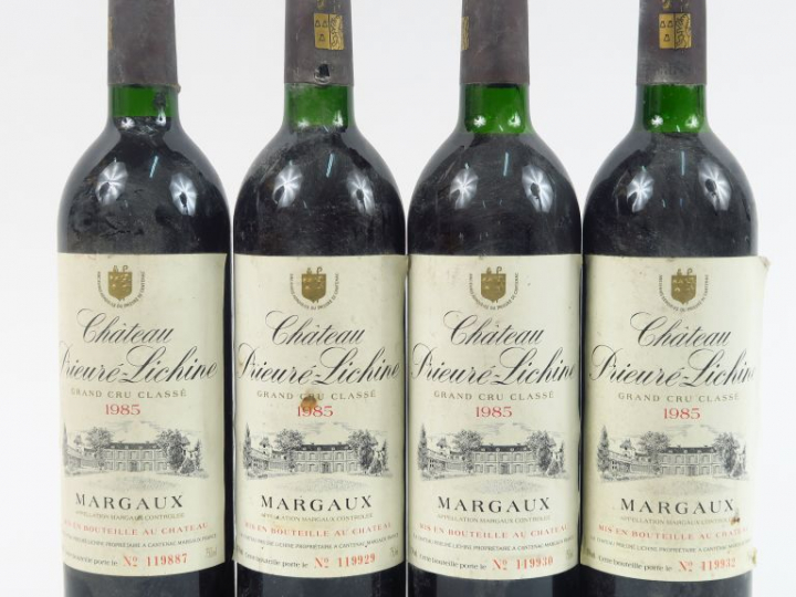 4 BOUTEILLES CHÂTEAU PRIEURE LICHINE GCC MARGAUX - 1985 - BG