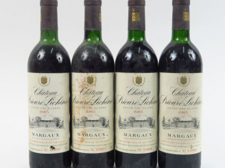 Vente aux enchères 4 BOUTEILLES CHÂTEAU PRIEURE LICHINE GCC MARGAUX - 1985 - 1 BG/1 LB/2 