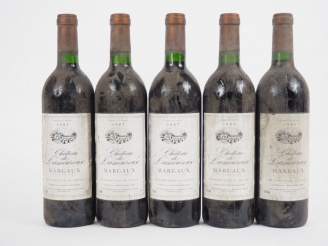 Vente aux enchères 5 BOUTEILLES CHÂTEAU LAMOUROUX MARGAUX - 1987 - BG/BS