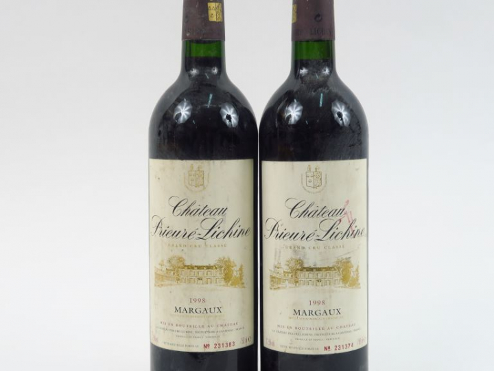 2 BOUTEILLES CHÂTEAU PRIEURE LICHINE GCC MARGAUX - 1998