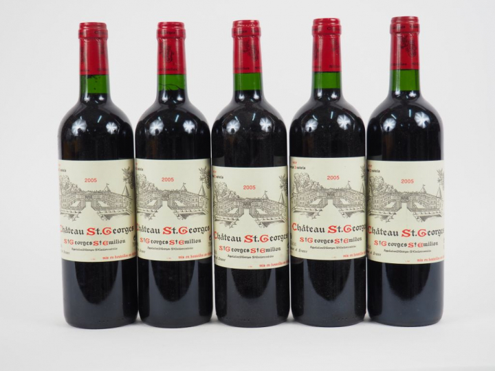 5 BOUTEILLES CHÂTEAU ST GEORGES - 2005 - 1 BG