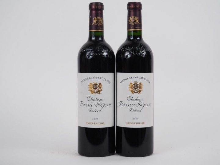 2 BOUTEILLES CHÂTEAU BEAU-SEJOUR BECOT 1er GCC ST EMILION - 2008