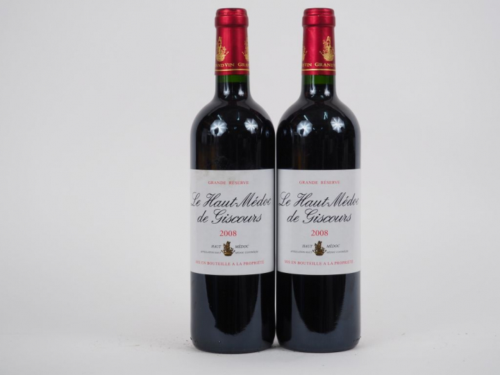 2 BOUTEILLES LE HAUT MEDOC DE GISCOURS - 2008