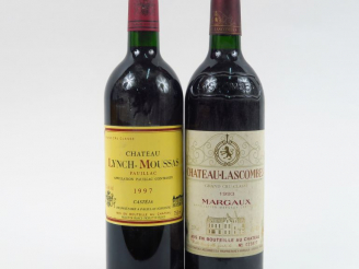 Vente aux enchères 2 BOUTEILLES : 1 CHÂTEAU LASCOMBES GCC MARGAUX 1993 - 1 CHÂTEAU LYNCH 